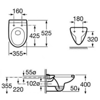 Унитаз подвесной Roca Laura [734630300R + ZRU8013920] - Превью изображения №4 — Интернет-магазин ПроЗаказ