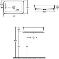 Умывальник Керамин Плаза 55 ФС (белый фаянс) - Превью изображения №3 — Интернет-магазин ПроЗаказ