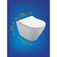 Унитаз подвесной Cersanit City Smart CO DPL EO Slim + Vector 68305 (с кнопкой Estetica черный матовый) - Превью изображения №15 — Интернет-магазин ПроЗаказ