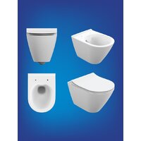 Унитаз подвесной Cersanit City Smart CO DPL EO Slim + Vector 68305 (с кнопкой Estetica черный матовый) - Превью изображения №12 — Интернет-магазин ПроЗаказ