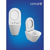 Унитаз подвесной Cersanit City Smart CO DPL EO Slim + Vector 68305 (с кнопкой Estetica черный матовый) - Превью изображения №11 — Интернет-магазин ПроЗаказ