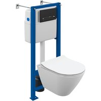 Cersanit City Smart CO DPL EO Slim + Vector 68305 (с кнопкой Estetica черный матовый)