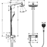 Душевая система  Hansgrohe Raindance Select E 300 2jet Showerpipe [27126000] - Превью изображения №2 — Интернет-магазин ПроЗаказ