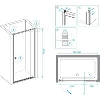 Душевая дверь RGW PA-02-B 41080208-14 (черный/прозрачное стекло) - Превью изображения №4 — Интернет-магазин ПроЗаказ