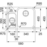 Кухонная мойка Franke Smart SRX 160-34-16 122.0739.169 (нержавеющая сталь) - Превью изображения №2 — Интернет-магазин ПроЗаказ