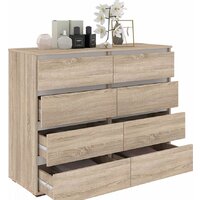 Комод Кортекс-мебель Бари 120 8ш (дуб сонома/дуб сонома/белый) - Превью изображения №2 — Интернет-магазин ПроЗаказ