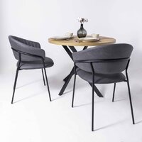 Стул с подлокотниками Алвест AV 433 (графитовая замша Kiprus 13/черный) - Превью изображения №3 — Интернет-магазин ПроЗаказ