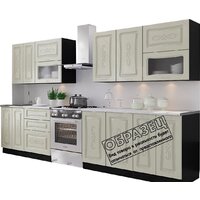 Артём-Мебель Адель со стеклом МДФ 2.4м (жемчуг матовый текстурный)