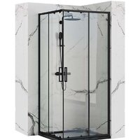 Rea Punto 90x90 (черный/прозрачное стекло)