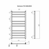 Полотенцесушитель TERMINUS Ватикан П10 500x1000 (хром) - Превью изображения №3 — Интернет-магазин ПроЗаказ