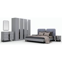 Шкаф распашной Кастанье Дезире-2 2-ух створчатый (серый) - Превью изображения №2 — Интернет-магазин ПроЗаказ