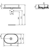 Умывальник Ideal Standard Strada II Oval Vesse 60 T298101 - Превью изображения №2 — Интернет-магазин ПроЗаказ