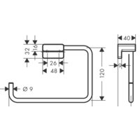 Держатель для полотенца Hansgrohe AddStoris 41754000 - Превью изображения №2 — Интернет-магазин ПроЗаказ