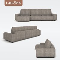 Угловой диван Lagoma Селкеа ШП 1000 + 1000 + оттоманка левый (Elle Russo/черный муар) - Превью изображения №6 — Интернет-магазин ПроЗаказ