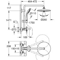 Душевая система  Grohe Euphoria System 260 27475001 - Превью изображения №2 — Интернет-магазин ПроЗаказ