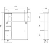  Volna Шкаф с зеркалом Joli 60 L (белый) - Превью изображения №8 — Интернет-магазин ПроЗаказ