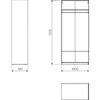 Шкаф-гармошка Mio Tesoro Макс 100x58x233 2.06.07.250.4 (серый) - Превью изображения №3 — Интернет-магазин ПроЗаказ