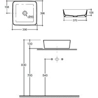 Умывальник Керамин Плаза 40 ФС (белый фаянс) - Превью изображения №3 — Интернет-магазин ПроЗаказ