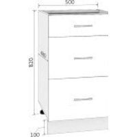 Шкаф напольный Кортекс-мебель Корнелия Лира НШ50р3ш без столешницы (капучино) - Превью изображения №3 — Интернет-магазин ПроЗаказ