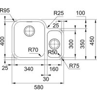 Кухонная мойка Franke Smart SRX 160-34-16 122.0739.170 (нержавеющая сталь) - Превью изображения №2 — Интернет-магазин ПроЗаказ