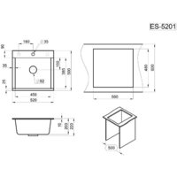 Кухонная мойка Granula ES-5201 (арктик) - Превью изображения №5 — Интернет-магазин ПроЗаказ