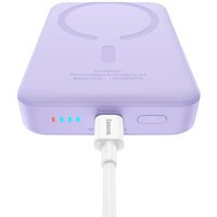 Внешний аккумулятор Baseus Magnetic Mini Air Wireless Fast Charge Power Bank 20W 10000mAh (сиреневый) - Превью изображения №7 — Интернет-магазин ПроЗаказ