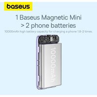Внешний аккумулятор Baseus Magnetic Mini Air Wireless Fast Charge Power Bank 20W 10000mAh (сиреневый) - Превью изображения №12 — Интернет-магазин ПроЗаказ