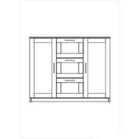 Комод Mio Tesoro Сириус 2 двери и 3 ящика 117x95 2.02.03.340.1 (белый) - Превью изображения №4 — Интернет-магазин ПроЗаказ