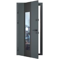 Металлическая дверь Guard Inox Black 96x205 (левая, графит/экосатин белый) - Превью изображения №2 — Интернет-магазин ПроЗаказ