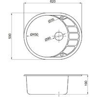 Кухонная мойка Marblan Ovata R (оникс,с сифоном) - Превью изображения №6 — Интернет-магазин ПроЗаказ