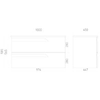  Laparet Тумба под умывальник Atlas 100 (белый матовый) - Превью изображения №2 — Интернет-магазин ПроЗаказ