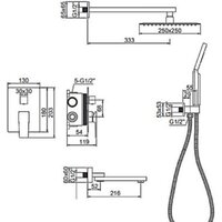 Душевая система  Ledeme L2478-2 - Превью изображения №2 — Интернет-магазин ПроЗаказ
