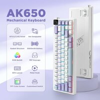 Клавиатура Ajazz AK650 (белый/фиолетовый/голубой, Ajazz Dream Weaving) - Превью изображения №3 — Интернет-магазин ПроЗаказ