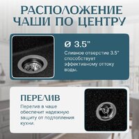 Кухонная мойка Saniteco Silva (черный) - Превью изображения №2 — Интернет-магазин ПроЗаказ