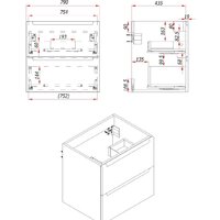  ЗОВ Тумба под умывальник Дион 80 D80LWP0M9003MKV5-HPL38T (туя/белый матовый) - Превью изображения №4 — Интернет-магазин ПроЗаказ