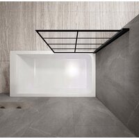 Стеклянная шторка для ванны Rea Lagos-1 Fix 70 (черный/прозрачное стекло) - Превью изображения №3 — Интернет-магазин ПроЗаказ