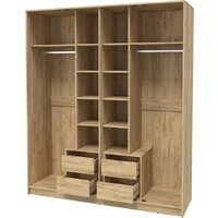 Шкаф распашной Интерлиния Концепт Тренд КТ-Ш4 (дуб золотой/индиго) - Превью изображения №2 — Интернет-магазин ПроЗаказ