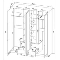 Шкаф распашной Интерлиния Концепт Тренд КТ-Ш4 (дуб золотой/индиго) - Превью изображения №6 — Интернет-магазин ПроЗаказ