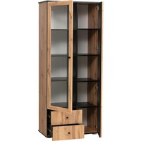 Шкаф распашной Олмеко Либерти 51.02 опора 20мм (дуб вотан/черный) - Превью изображения №2 — Интернет-магазин ПроЗаказ