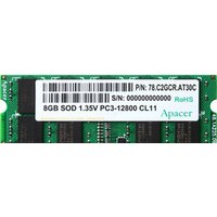 Apacer 8GB DDR3 SO-DIMM PC3-12800 AS08GFA60CATBGC
