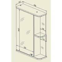  СанитаМебель Шкаф с зеркалом Камелия-09.45 (правый, белый) - Превью изображения №2 — Интернет-магазин ПроЗаказ