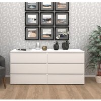 Комод Кортекс-мебель Бари 160 6ш (белый/белый/белый) - Превью изображения №3 — Интернет-магазин ПроЗаказ