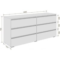 Комод Кортекс-мебель Бари 160 6ш (белый/белый/белый) - Превью изображения №5 — Интернет-магазин ПроЗаказ