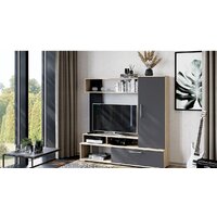 Стенка Трия Сиена (дуб сонома/графит серый) - Превью изображения №3 — Интернет-магазин ПроЗаказ