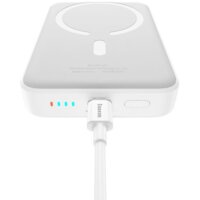 Внешний аккумулятор Baseus Magnetic Mini Air Wireless Fast Charge Power Bank 20W 10000mAh (белый) - Превью изображения №8 — Интернет-магазин ПроЗаказ