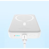 Внешний аккумулятор Baseus Magnetic Mini Air Wireless Fast Charge Power Bank 20W 10000mAh (белый) - Превью изображения №11 — Интернет-магазин ПроЗаказ