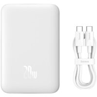 Внешний аккумулятор Baseus Magnetic Mini Air Wireless Fast Charge Power Bank 20W 10000mAh (белый) - Превью изображения №9 — Интернет-магазин ПроЗаказ