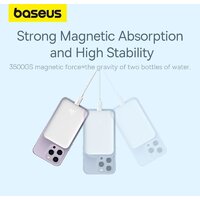 Внешний аккумулятор Baseus Magnetic Mini Air Wireless Fast Charge Power Bank 20W 10000mAh (белый) - Превью изображения №16 — Интернет-магазин ПроЗаказ