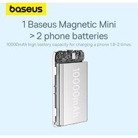 Внешний аккумулятор Baseus Magnetic Mini Air Wireless Fast Charge Power Bank 20W 10000mAh (белый) - Превью изображения №17 — Интернет-магазин ПроЗаказ