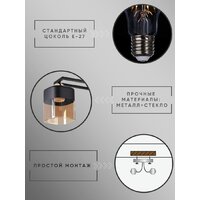Люстра средней высоты Aitin Pro НПБ 02-3x60-101 M225B/3 (черный) - Превью изображения №6 — Интернет-магазин ПроЗаказ